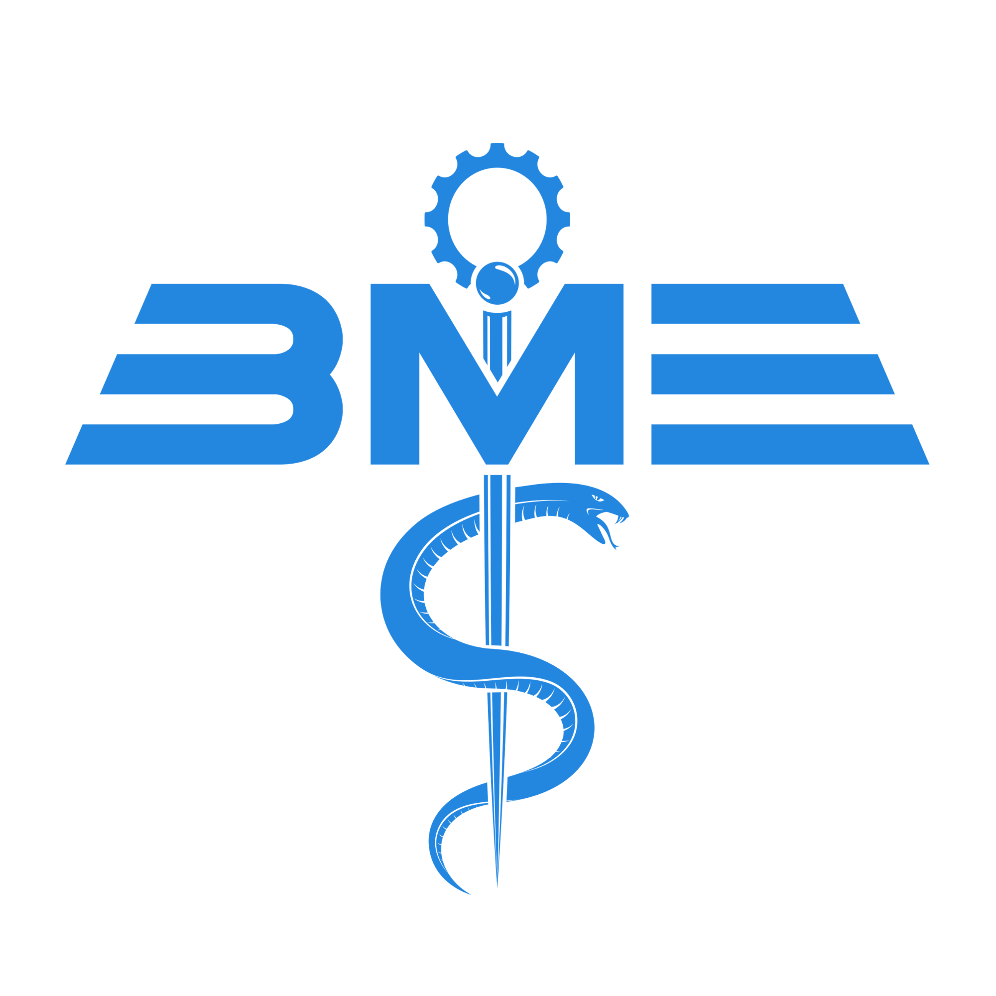BMES emblem with engineering and medicine motifs